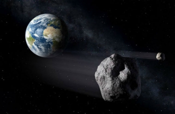 Астероид и его луна в представлении художника (иллюстрация ESA/P. Carril). 